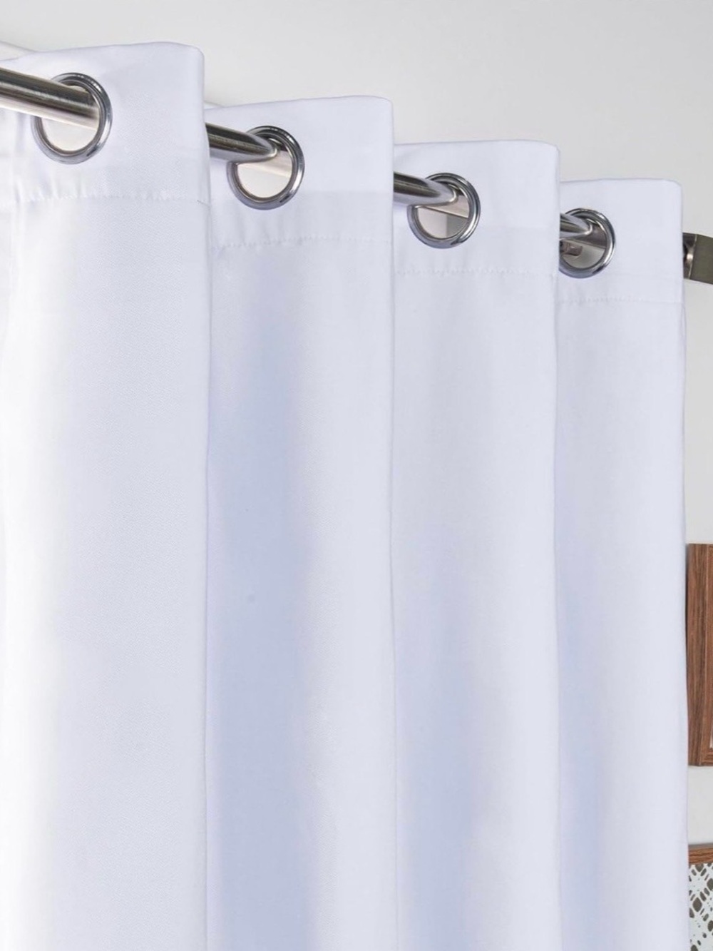 Best Home Fashion White Cotton Curtain Panels 52x84 Set of 2 Grommet Top - Picture 3 of 5